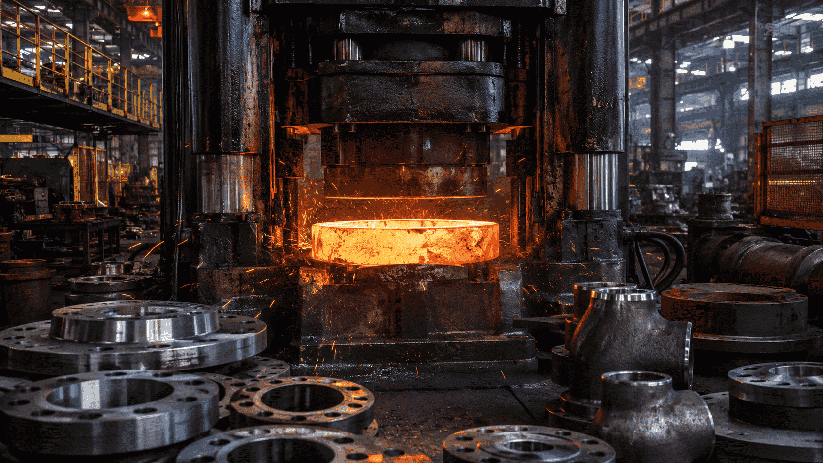 Hydraulic Press Forging for Pipe Flanges and Fittings