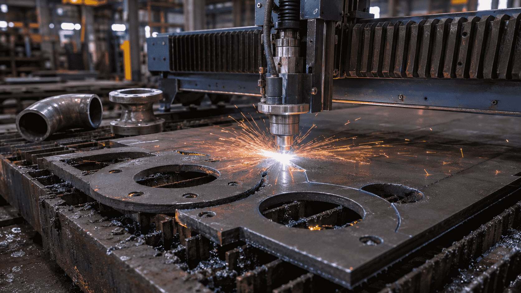 Plasma Cutting in Pipe Fitting and Flange Fabrication